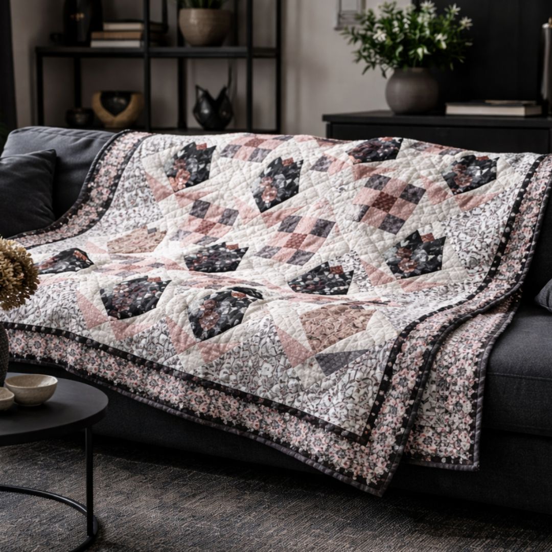 DARK BLOSSOM QUILT PATTERN